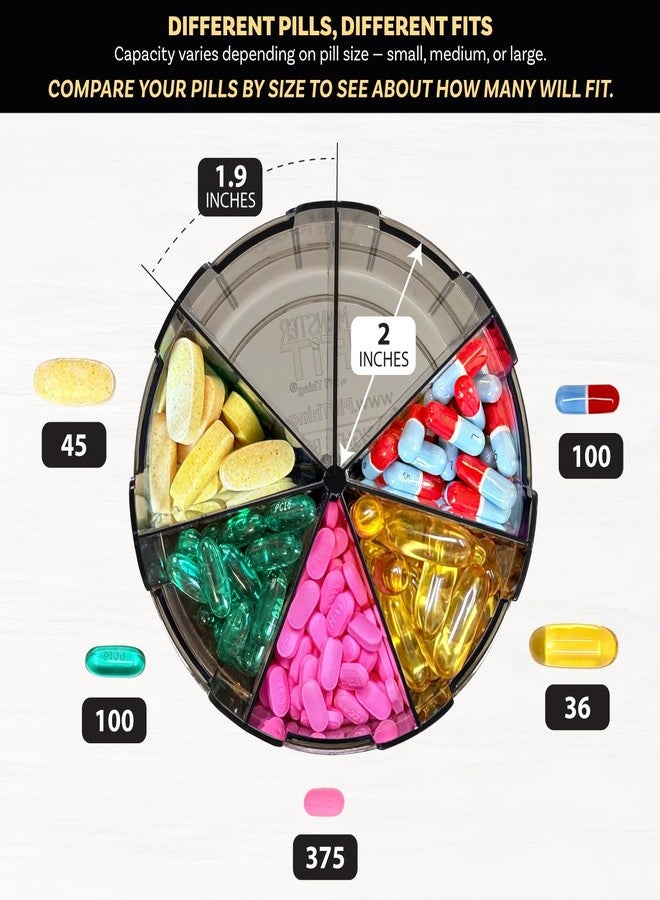 pill thing XL Supplement Pill Dispenser Bottle, 7 Compartment, Labels, Easy Open, Anti-Mixing, UV Protected Organizer, Extra Large Monthly Vitamin, Monster Fit Medication Holder Includes Premium Medisafe App - Image 3